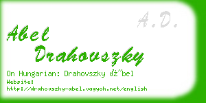 abel drahovszky business card